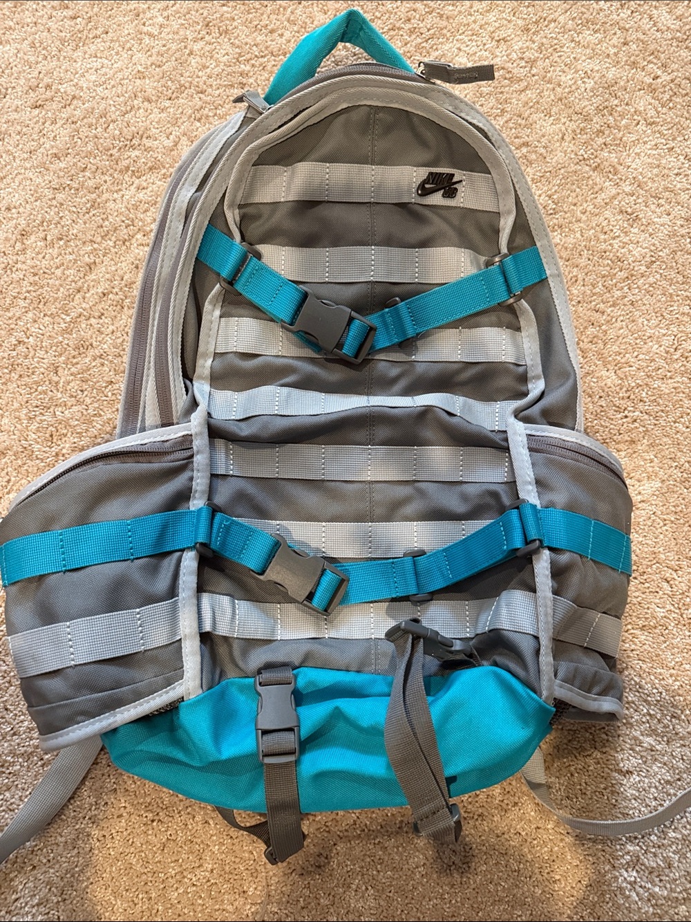Nike Gray and Teal Men's Tactical Backpack